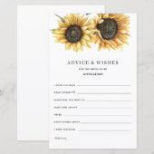 Bloemen Zonnebloem Vrijgezellenfeest Advies Kaart (Voorkant / Achterkant)