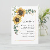 Bloemen Zonnebloem Vrijgezellenfeest Kaart (Staand voorkant)