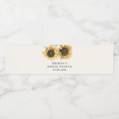 Bloemen Zonnebloem Vrijgezellenfeest Waterfles Etiket (Enkel label)