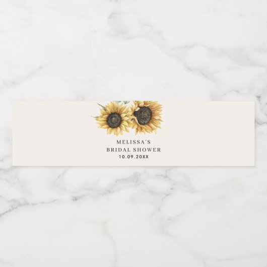 Bloemen Zonnebloem Vrijgezellenfeest Waterfles Etiket (Enkel label)