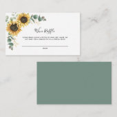 Bloemen Zonnebloem Vrijgezellenfeest Wijnraffel Informatiekaartje (Voorkant / Achterkant)