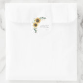 Bloemen Zonnebloem Waterverf 60ste Verjaardagsfees Ronde Sticker (Tas)
