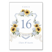 Bloemen Zonnebloemen Blauwe Hydrangea Crest Kaart (Achterkant)