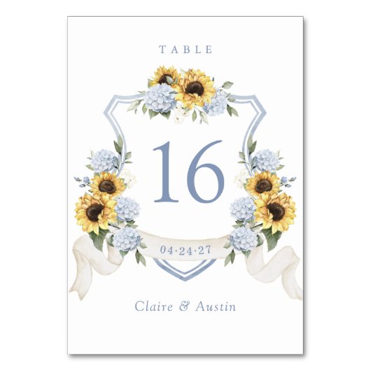 Bloemen Zonnebloemen Blauwe Hydrangea Crest Kaart (Achterkant)