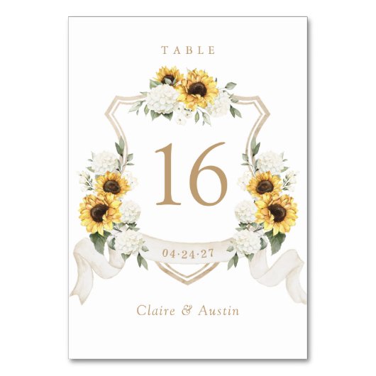 Bloemen Zonnebloemen Hydrangea Crest Tafelnummer (Voorkant)