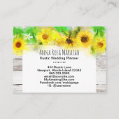 Bloemen zonnebloemen Lemons Old Rustige  Wood Visitekaartje (Achterkant)