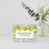 Bloemen zonnebloemen Lemons Old Rustige  Wood Visitekaartje (Staand voorkant)