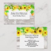 Bloemen zonnebloemen Lemons Old Rustige  Wood Visitekaartje (Voorkant / Achterkant)