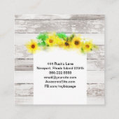 Bloemen Zonnebloemen Rustiek Oud Hout Citroenen Vierkante Visitekaartje (Achterkant)