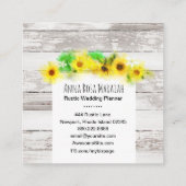 Bloemen Zonnebloemen Rustiek Oude Houten Citroene Vierkante Visitekaartje (Achterkant)