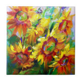 Bloemen Zonnebloemen Tegel Design Tegeltje (Voorkant)