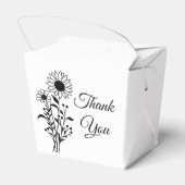 Bloemen Zonnebloemen Zwart Wit Huwelijk Dank u Bedankdoosjes (Achterkant)