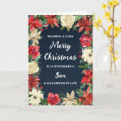 Bloemen Zoon & Dochter in Recht Vrolijk Kerstfeest Kaart (Gele Bloem)