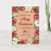 Bloemen Zoon & Zoon in Recht Vrolijk Kerstfeest Kaart (Voorkant)