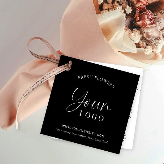 Bloemen Zorg Minimalistische Logo Bloemist Hang La Bedankjes Labels