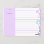 Bloemen zwaaien spatel koken bakken recept kaart (Achterkant)