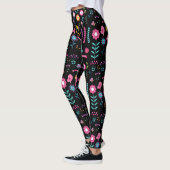 Bloemen - Zwart - Emo - Leggings (Links)