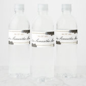 Bloemen Zwart en Goud Quinceañera Thema Waterfles Etiket (Flessen)