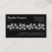  bloemen - zwart en wit (afwisselend) visitekaartje (Achterkant)