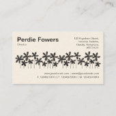  bloemen - zwart en wit (crème) visitekaartje (Achterkant)