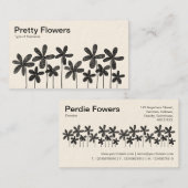  bloemen - zwart en wit (crème) visitekaartje (Voorkant / Achterkant)