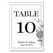 Bloemen Zwart en Wit Kaart (Voorkant)