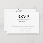 Bloemen Zwart en Wit RSVP Kaartje (Voorkant / Achterkant)