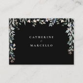 Bloemen zwart en wit wensen goed huwelijk informatiekaartje (Achterkant)