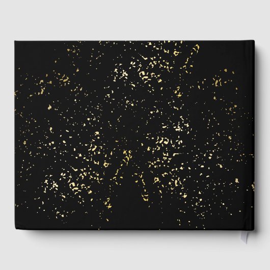 Bloemen Zwart Goud 50ste bruiloft Jubileum Gastenboek (Achterkant)