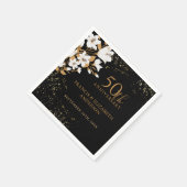 Bloemen Zwart Goud 50ste bruiloft Jubileum Servet (Hoek)