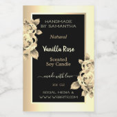 Bloemen Zwart Goud Product Etiketten Kaarsen & Sch (Enkel label)