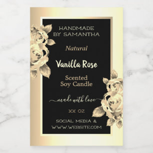 Bloemen Zwart Goud Product Etiketten Kaarsen & Sch