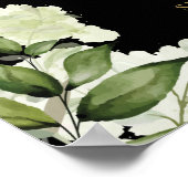 Bloemen Zwart Goud Verlovingsfeest Welkomstbord Poster (Hoek)