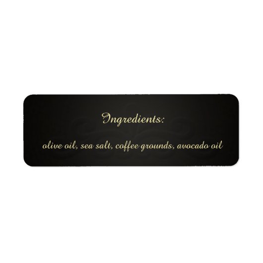 Bloemen Zwart Krijt Board U Pick Kleur Ingrediënte Etiket (Voorkant)