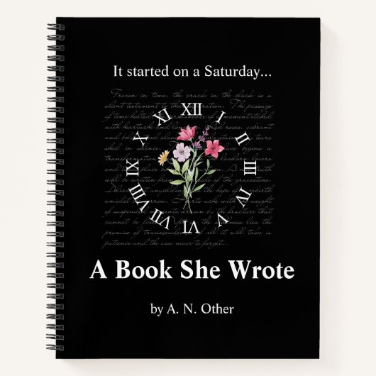 Bloemen & Zwart Pretend Boek Hoesje Notitieboek (Voorkant)