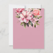 Bloemen Zwart Roze Bloemen Donker Esthetische Brui Bedankkaart (Achterkant)