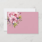 Bloemen Zwart Roze Bloemen Donker Esthetische Brui Bedankkaart (Achterkant)