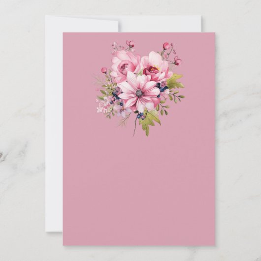 Bloemen Zwart Roze Bloemen Donker Esthetische Brui Kaart (Achterkant)