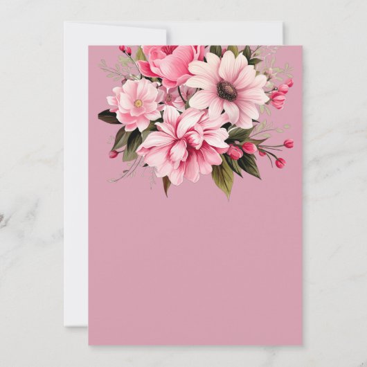 Bloemen Zwart Roze Bloemen Donker Esthetische Brui Kaart (Achterkant)