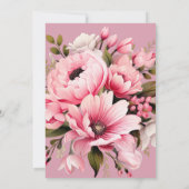 Bloemen Zwart Roze Bloemen Donker Esthetische Brui Kaart (Achterkant)