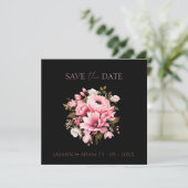 Bloemen Zwart Roze Bloemen Donker Esthetische Brui Save The Date (Staand voorkant)