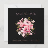 Bloemen Zwart Roze Bloemen Donker Esthetische Brui Save The Date (Voorkant)