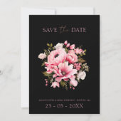 Bloemen Zwart Roze Bloemen Donker Esthetische Brui Save The Date (Voorkant)
