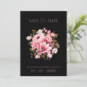 Bloemen Zwart Roze Bloemen Donker Esthetische Brui Save The Date (Staand voorkant)