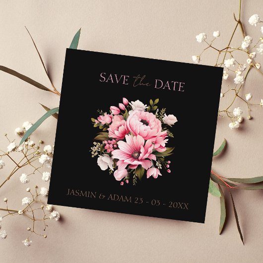 Bloemen Zwart Roze Bloemen Donker Esthetische Brui Save The Date