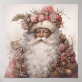  Bloemen Zwart Santa Illustratie: Bloemen Poster (Voorkant)