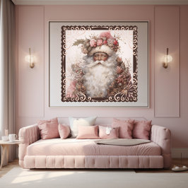  Bloemen Zwart Santa Illustratie: Bloemen Poster