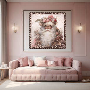  Bloemen Zwart Santa Illustratie: Bloemen Poster
