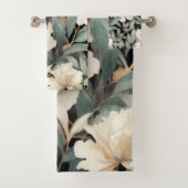 Bloemen zwart  sierlijke tijger bad handdoek (Insitu)