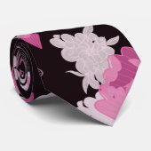 bloemen zwart stropdas (Opgerold)